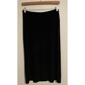 Vintage Tracks Womens Maxi Skirt Medium Black Velvet Elastic Waist Whimsigoth